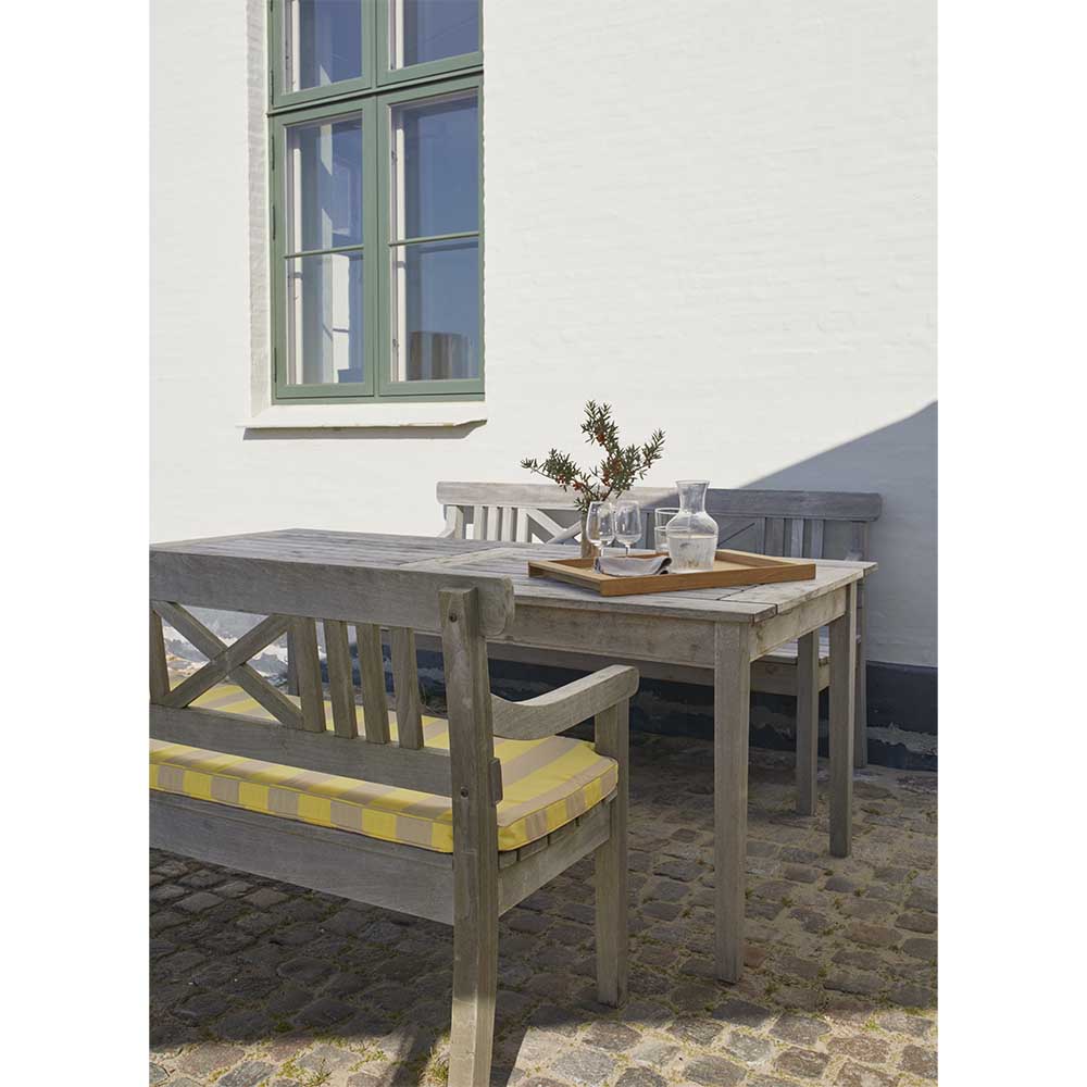 Drachmann Outdoor Bench Cushion - Lemon/Sand Stripe