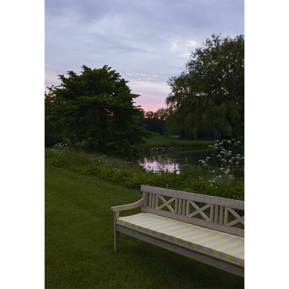Drachmann Outdoor Bench Cushion - Lemon/Sand Stripe