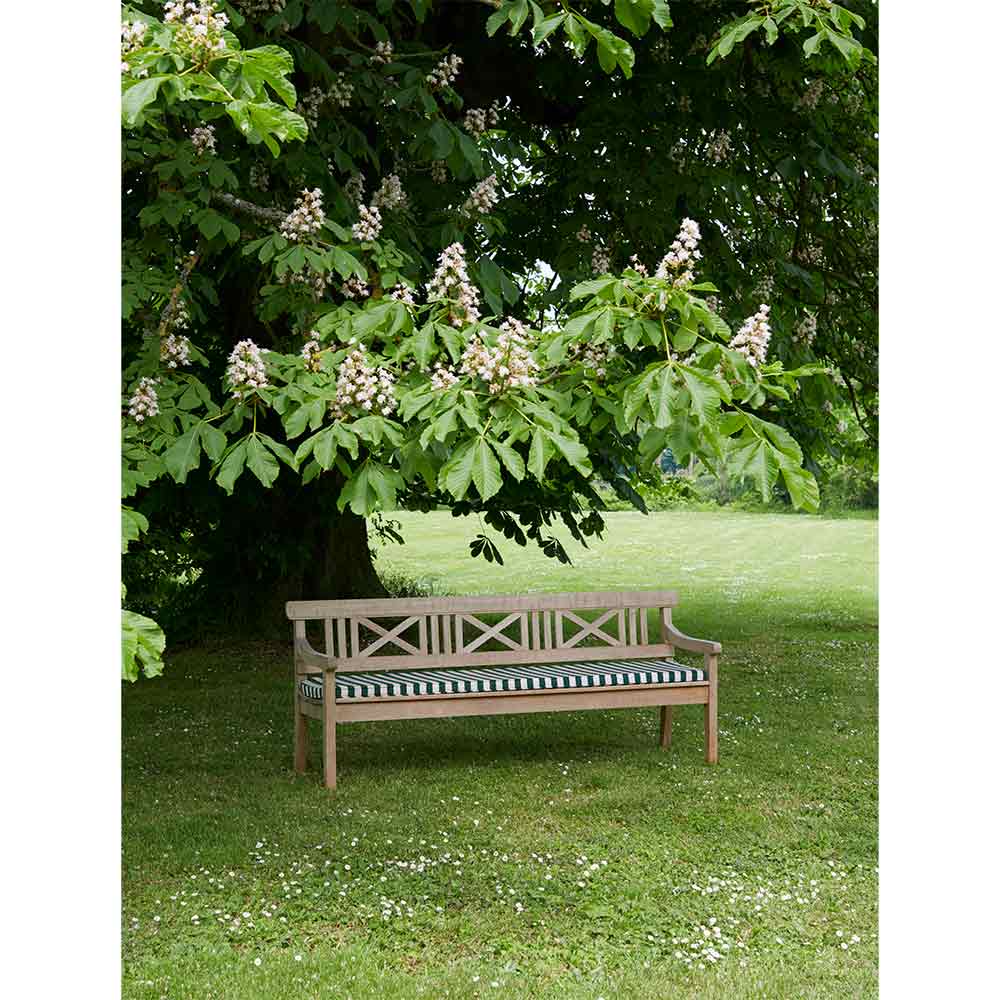 Drachmann Outdoor Bench Cushion - Light Apricot/Dark Green Stripe