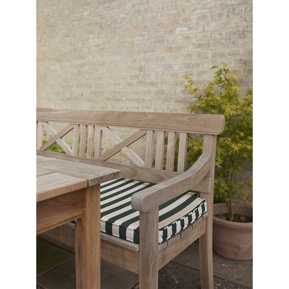 Drachmann Outdoor Bench Cushion - Light Apricot/Dark Green Stripe