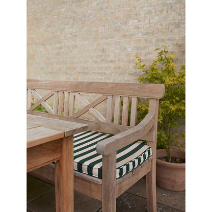 Drachmann Outdoor Bench Cushion - Light Apricot/Dark Green Stripe