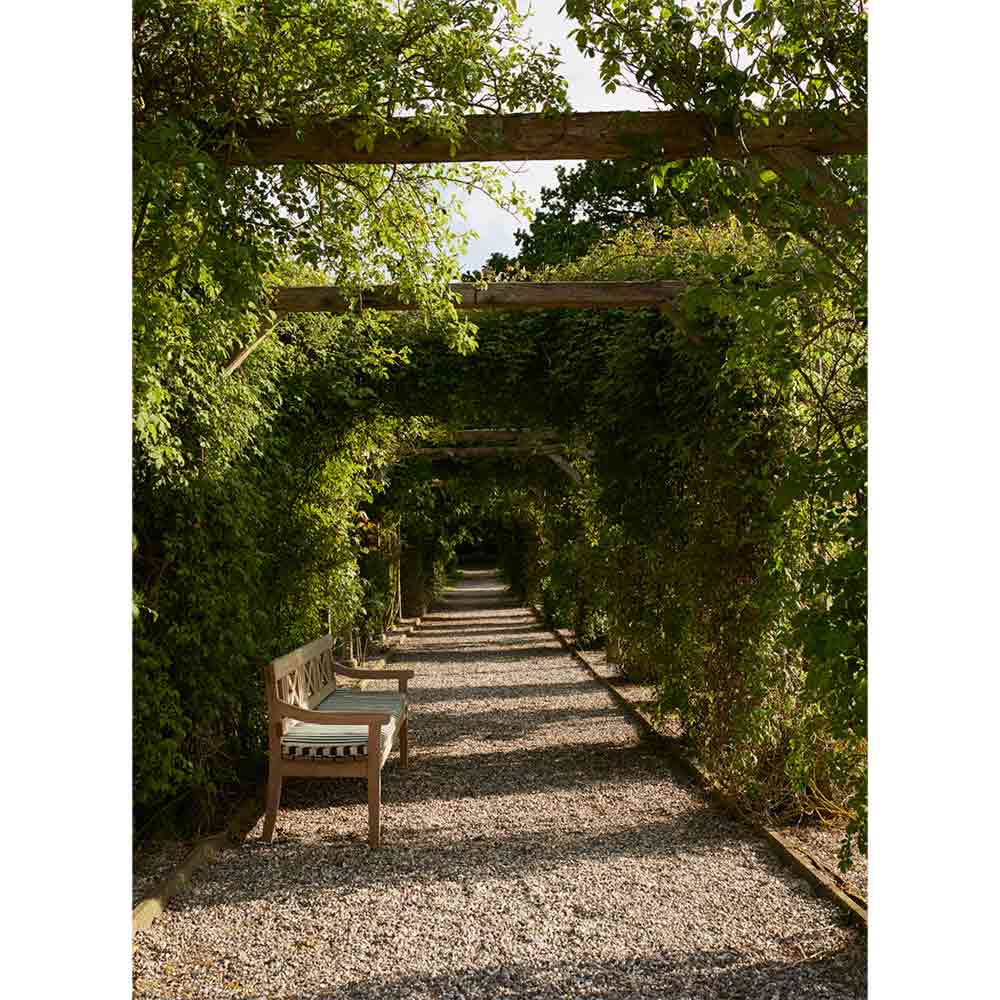 Drachmann Outdoor Bench Cushion - Light Apricot/Dark Green Stripe