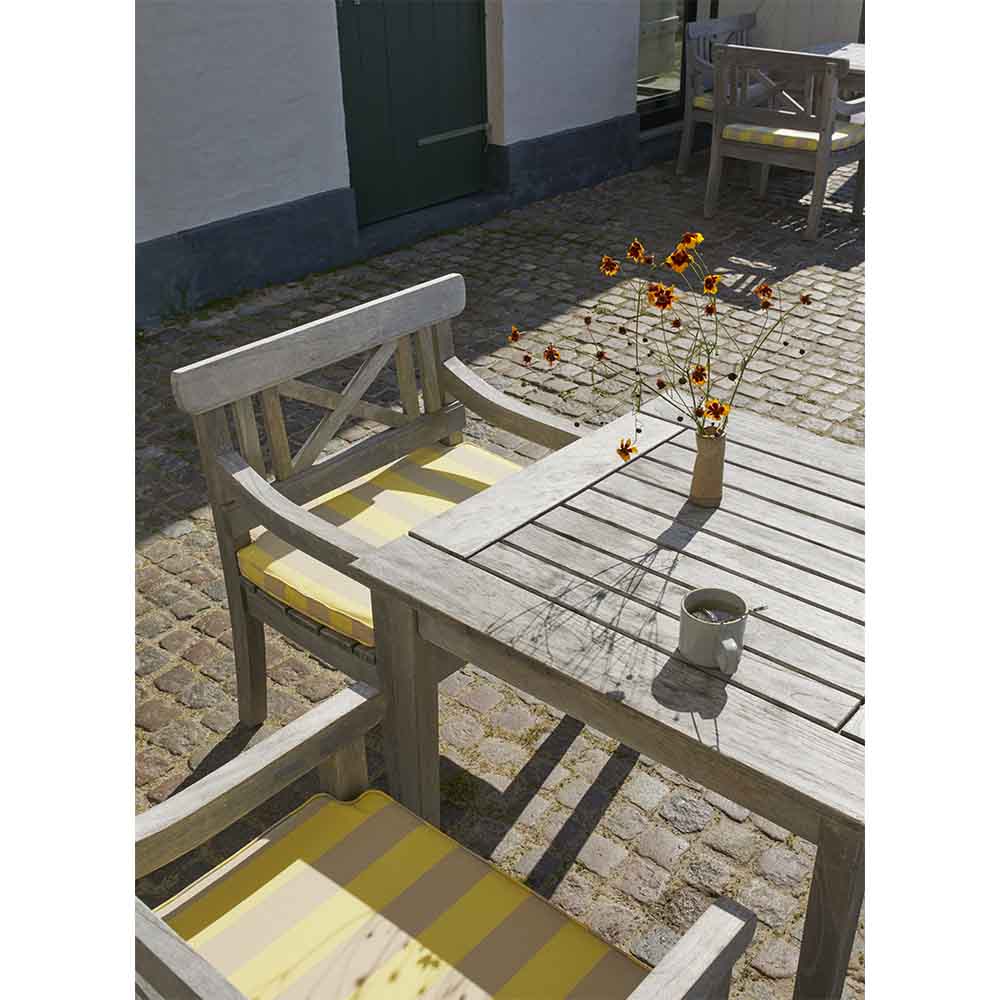 Drachmann Outdoor Chair Cushion - Lemon/Sand Stripe