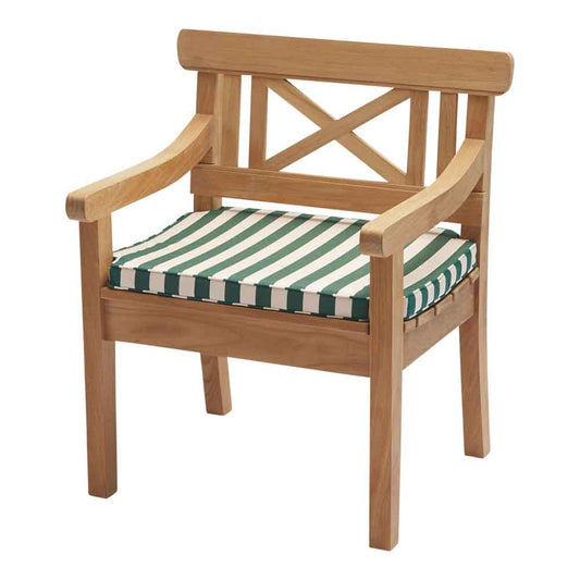 Drachmann Outdoor Chair Cushion - Light Apricot/Dark Green Stripe