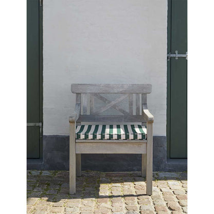 Drachmann Outdoor Chair Cushion - Light Apricot/Dark Green Stripe