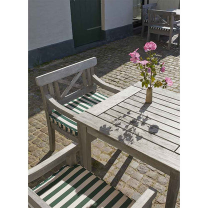 Drachmann Outdoor Chair Cushion - Light Apricot/Dark Green Stripe