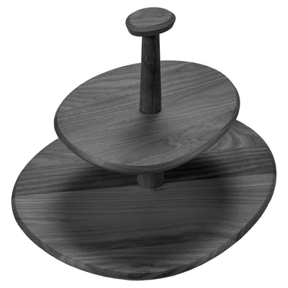 Dune 01 Two Tier Cake Stand - Black