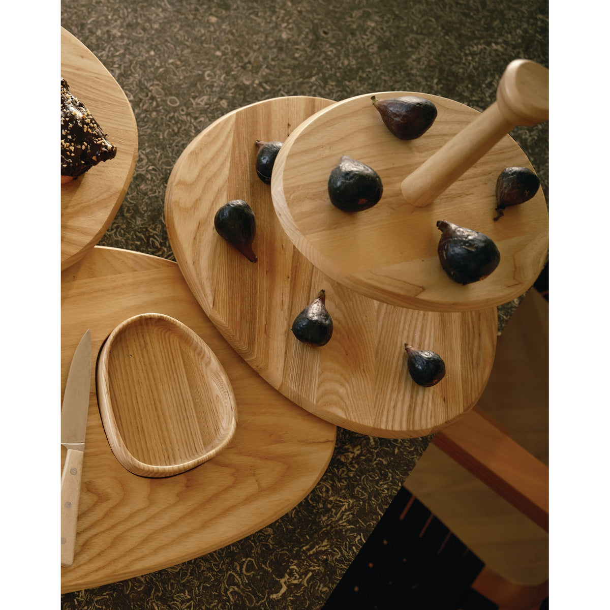 Dune 01 Two Tier Cake Stand - Brown