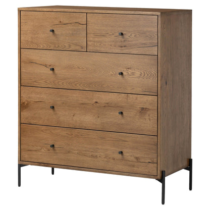 Eaton 5 Drawer Dresser - Amber Oak Resin