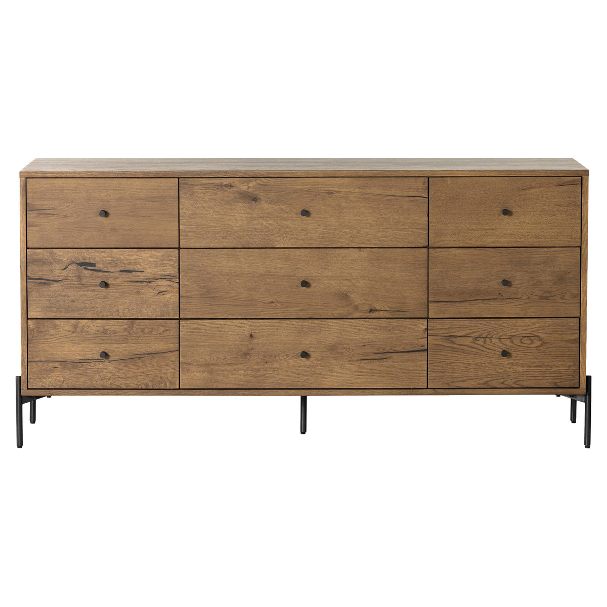 Eaton 9 Drawer Dresser - Amber Oak Resin
