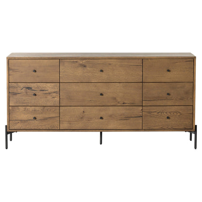 Eaton 9 Drawer Dresser - Amber Oak Resin
