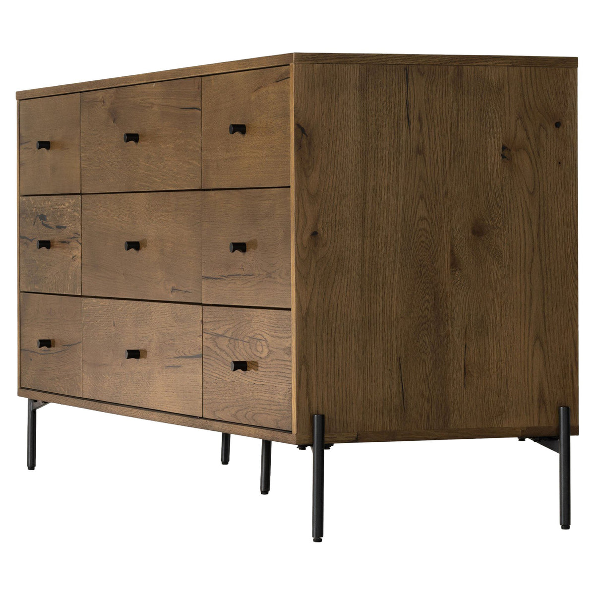 Eaton 9 Drawer Dresser - Amber Oak Resin