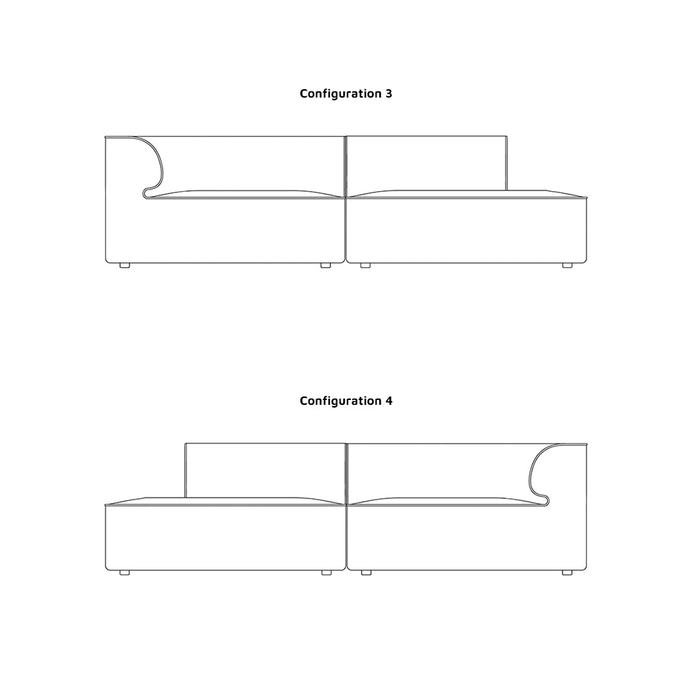 Eave Modular Sectional Sofa - 2 Seater, Configurations 3-4