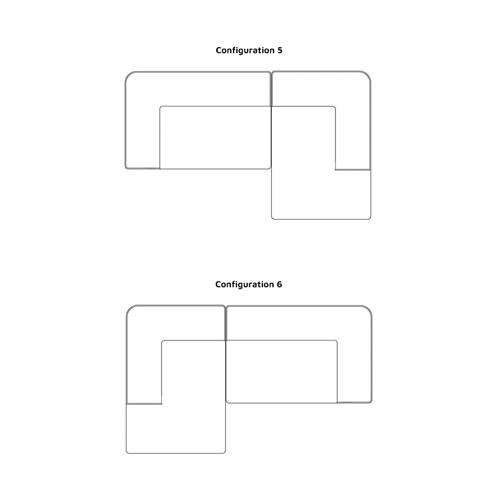 Eave Modular Sectional Sofa - 2 Seater, Configurations 5-6