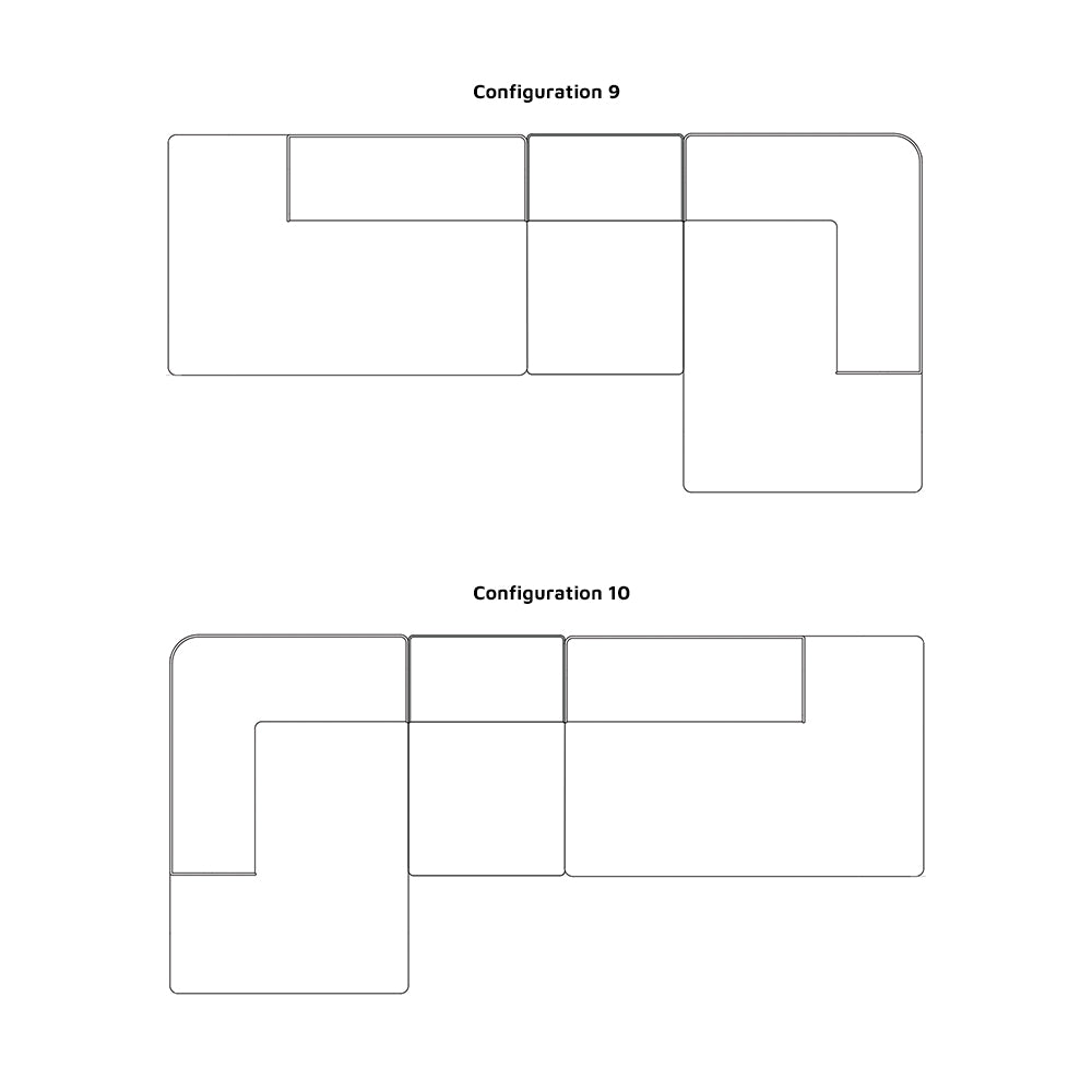 Eave Modular Sectional Sofa - 3 Seater, Configurations 9-10