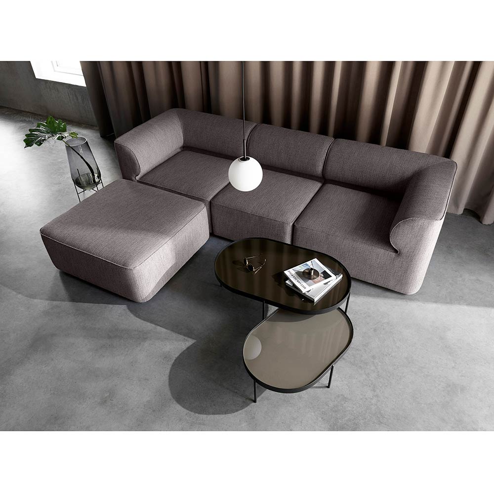Eave Modular Sectional Sofa – 3 Seater, Configuration 2 With Pouf