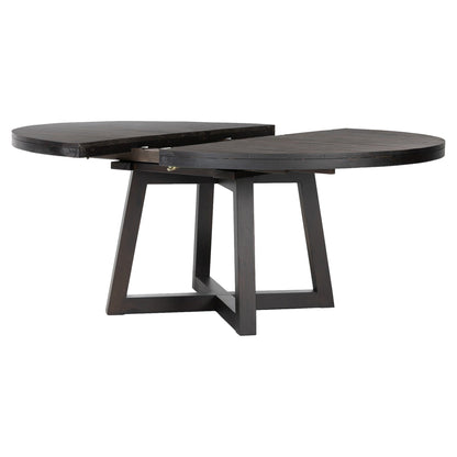 Eberwin Round Ext Dining Table - Dark Carbon