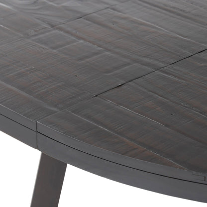 Eberwin Round Ext Dining Table - Dark Carbon