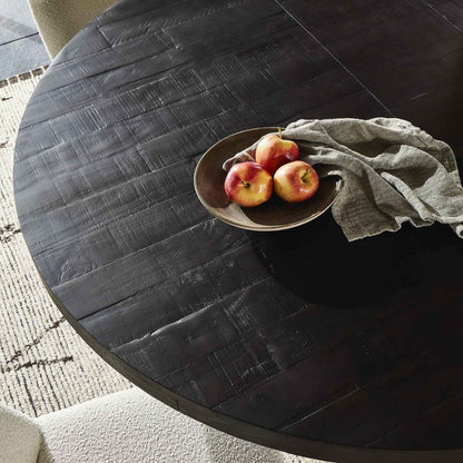 Eberwin Round Ext Dining Table - Dark Carbon