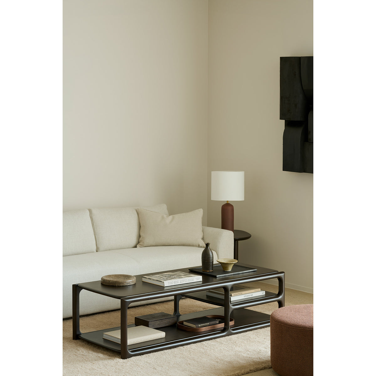 Eda Rectangular Coffee Table - Mahogany Rose Brown