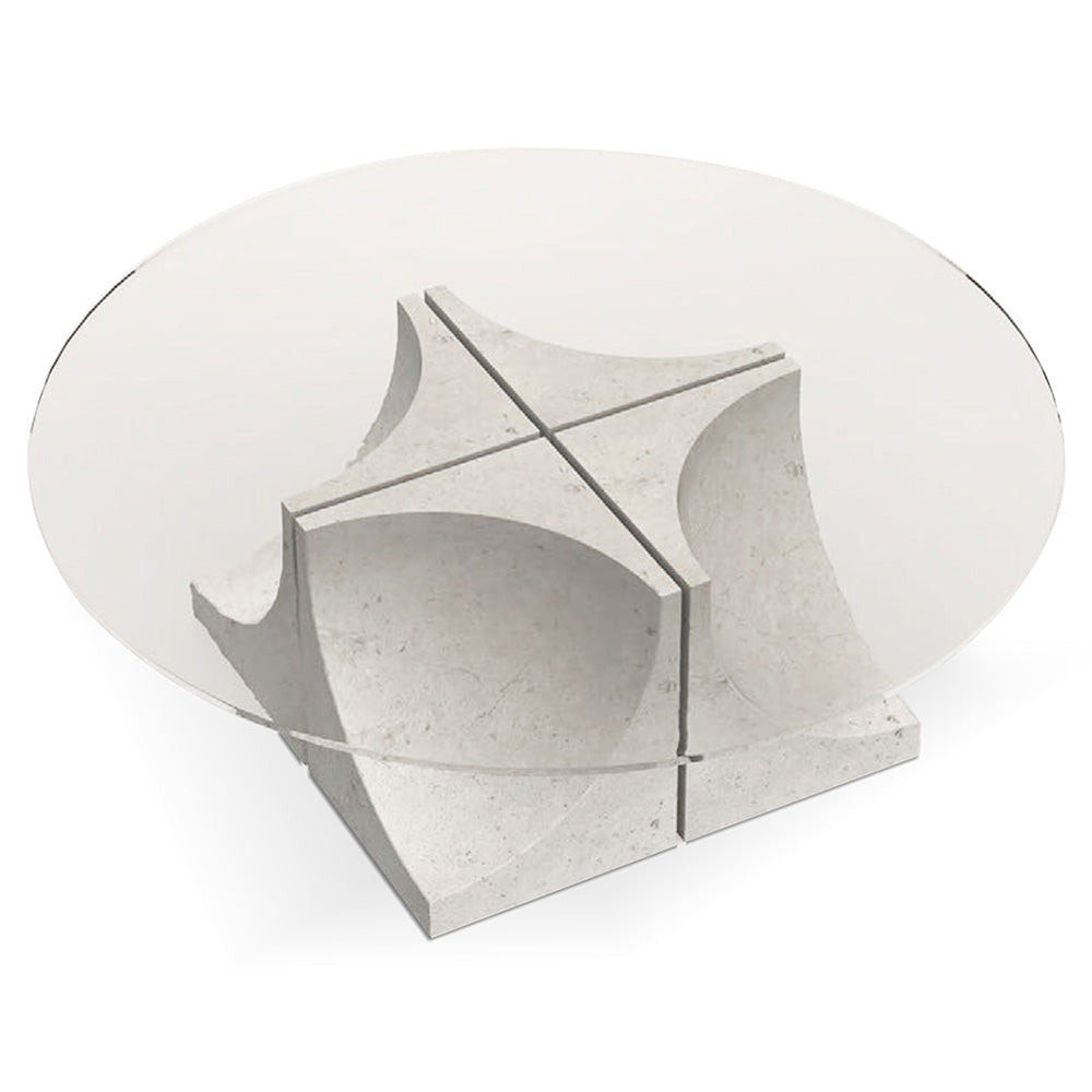 Edge Center Table 4 Legs - Cast Glass Top