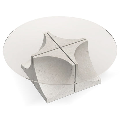 Edge Center Table 4 Legs - Cast Glass Top