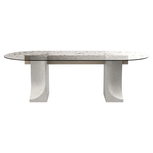 Edge Dining Table - Cast Glass Top