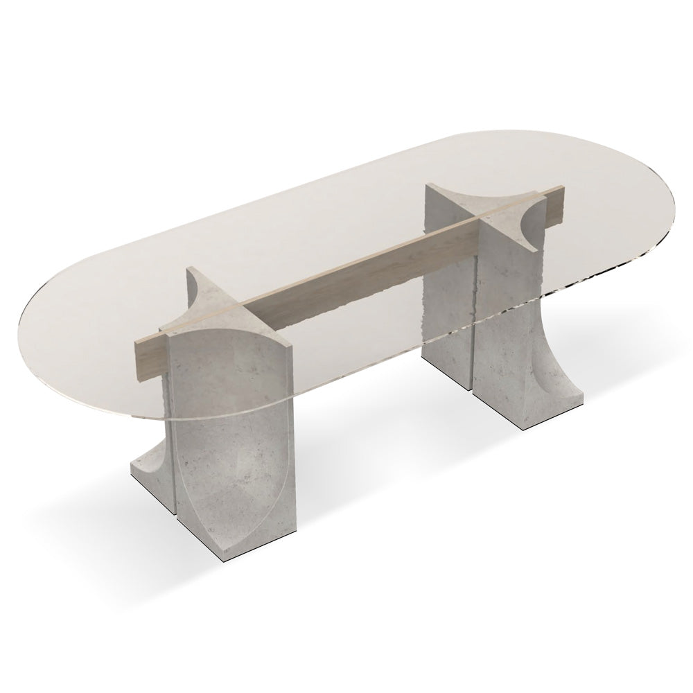 Edge Dining Table - Cast Glass Top