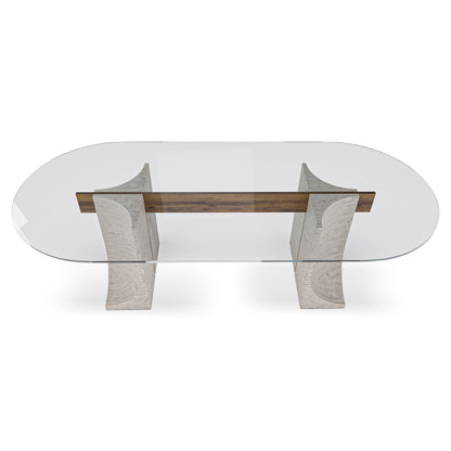 Edge Dining Table - Glass Top