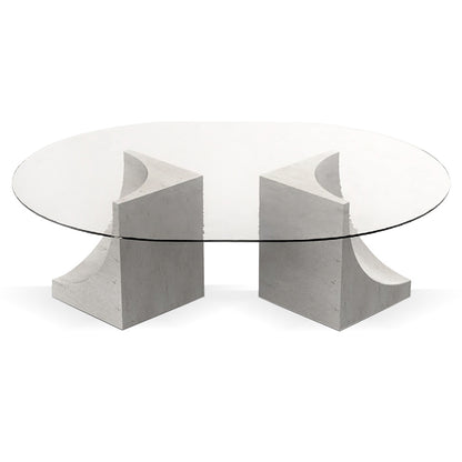 Edge Oval Center Table - Cast Glass Top
