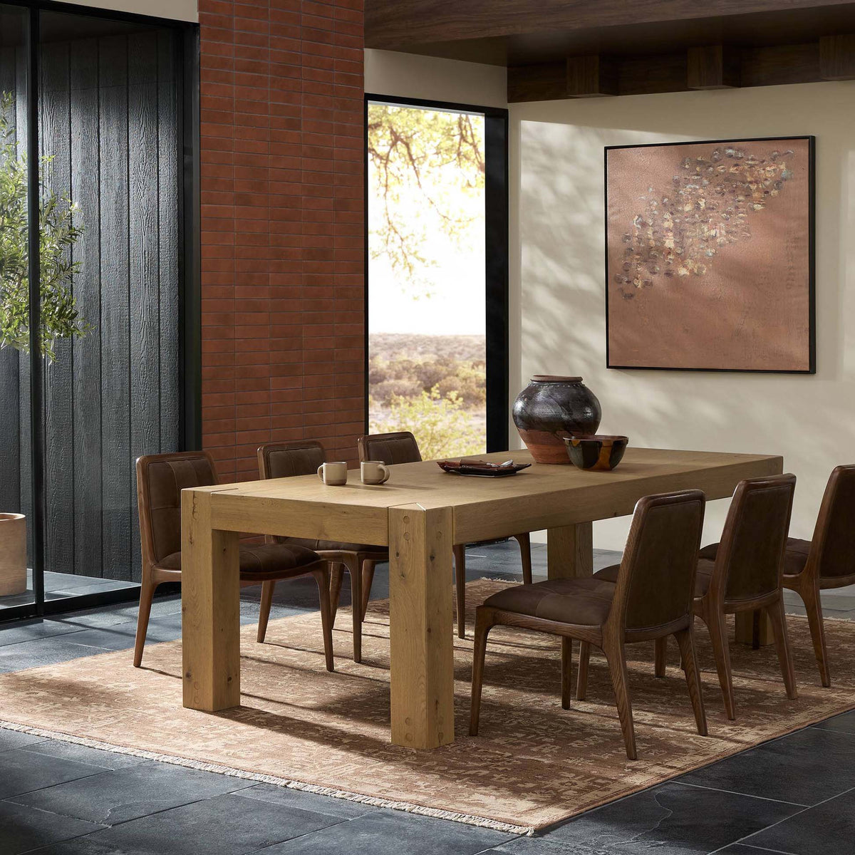 Emmer Dining Table - Aged Smoked Oak