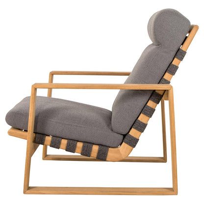 Endless Soft Highback Chair - Gray Cushions, Dark Gray Rope, Teak Frame