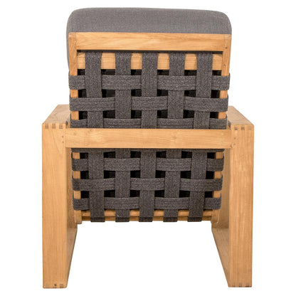 Endless Soft Highback Chair - Gray Cushions, Dark Gray Rope, Teak Frame