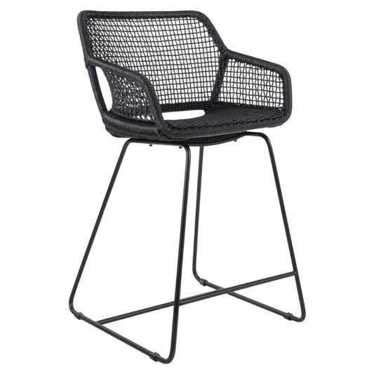 Esta Bar Stool - Black Wicker