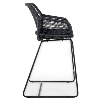 Esta Bar Stool - Black Wicker