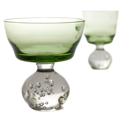 Eternal Snow Stem Glass Set of 6 - Green, Medium
