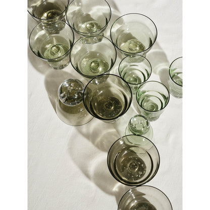 Eternal Snow Stem Glass Set of 6 - Green, Medium