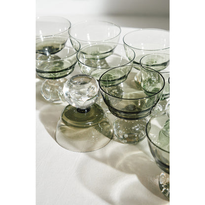 Eternal Snow Stem Glass Set of 6 - Green, Medium