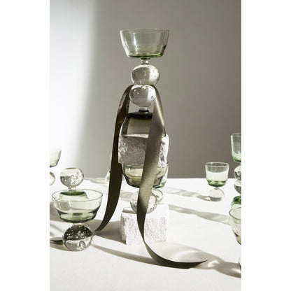 Eternal Snow Stem Glass Set of 6 - Green, Medium