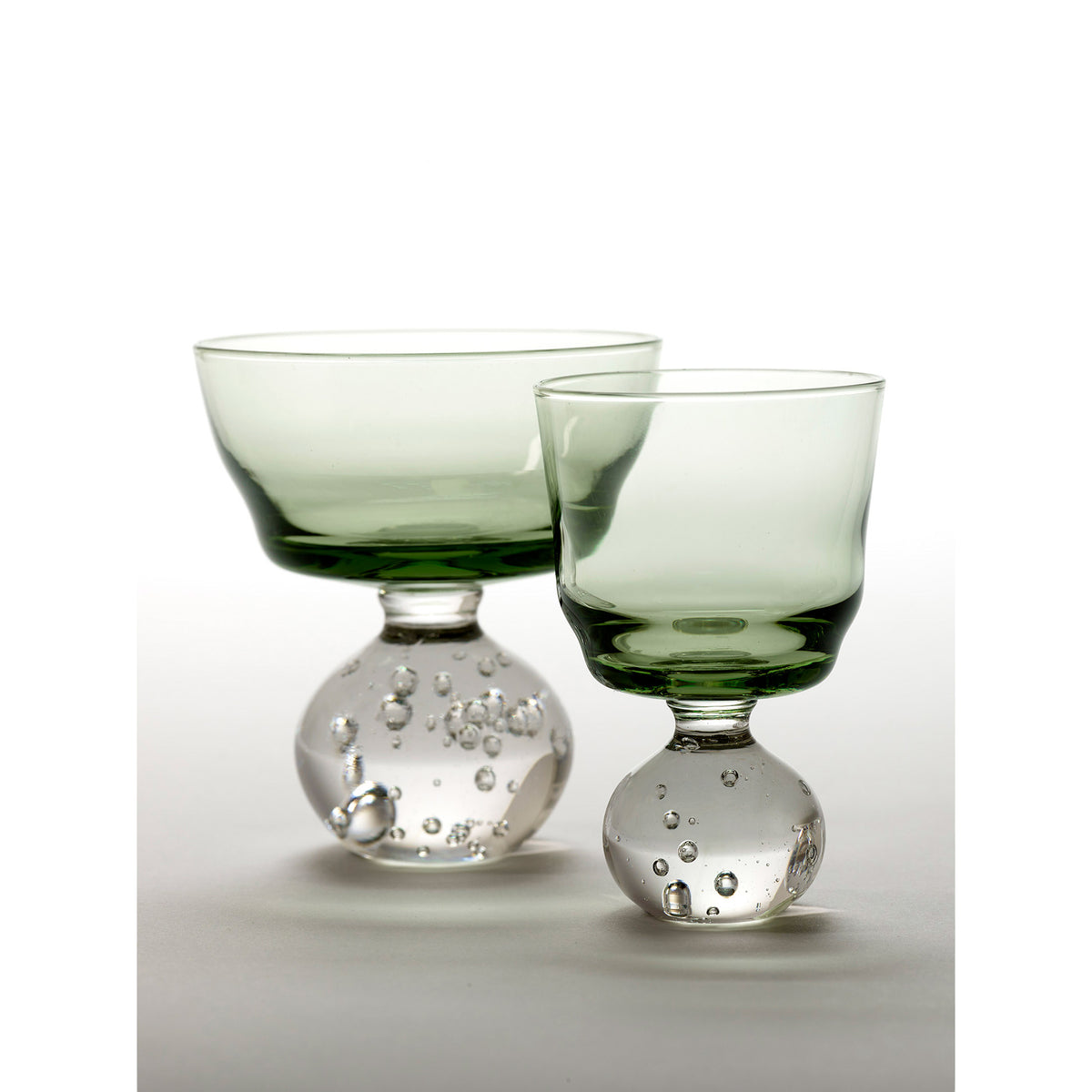 Eternal Snow Stem Glass Set of 6 - Green, Small