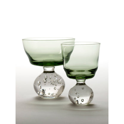 Eternal Snow Stem Glass Set of 6 - Green, Small