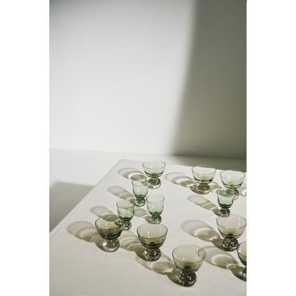 Eternal Snow Stem Glass Set of 6 - Green, Small