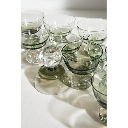 Eternal Snow Stem Glass Set of 6 - Green, Small