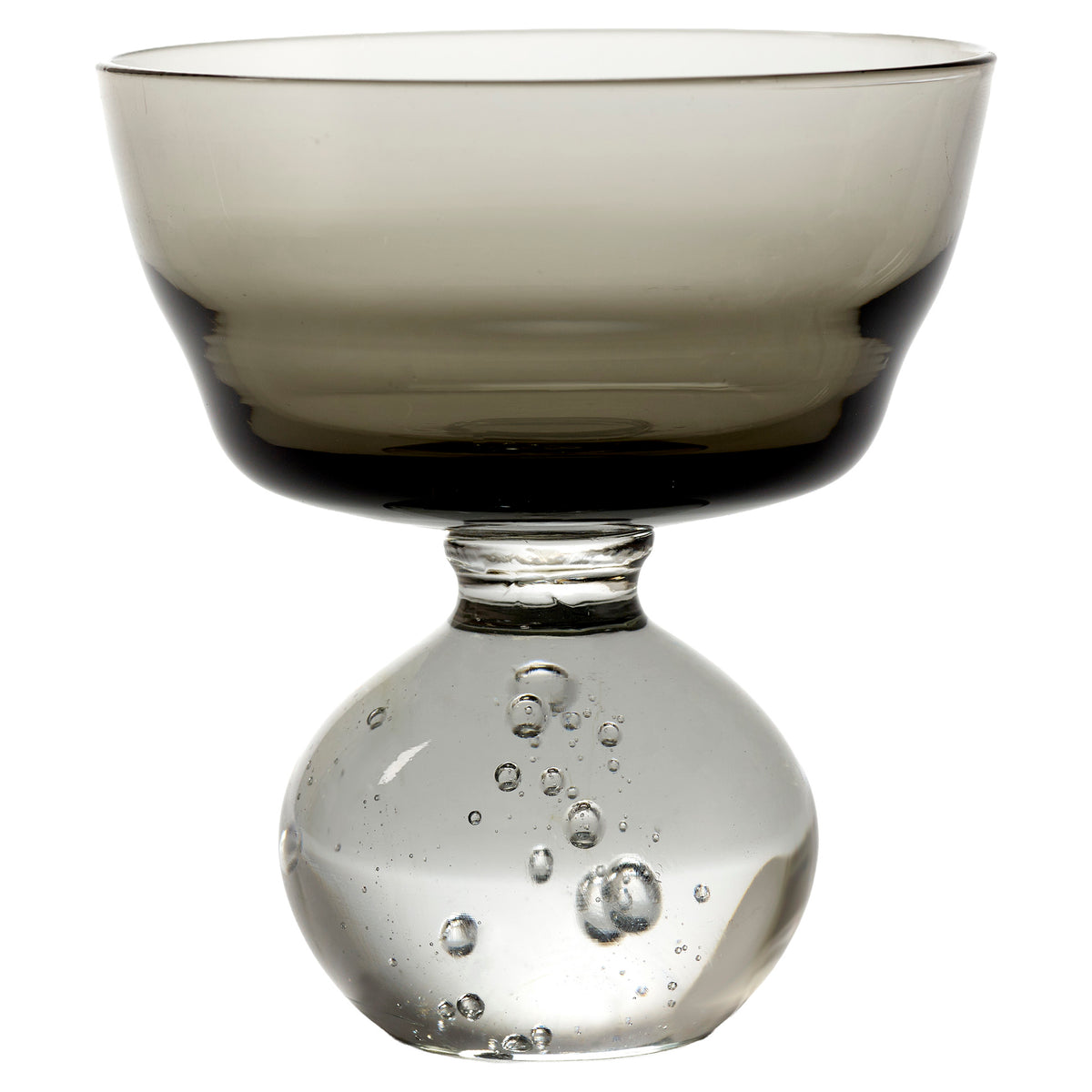 Eternal Snow Stem Glass Set of 6 - Smokey Gray, Medium