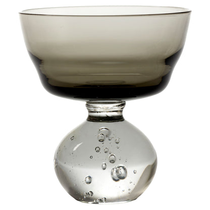 Eternal Snow Stem Glass Set of 6 - Smokey Gray, Medium