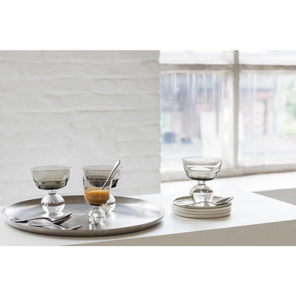 Eternal Snow Stem Glass Set of 6 - Smokey Gray, Medium