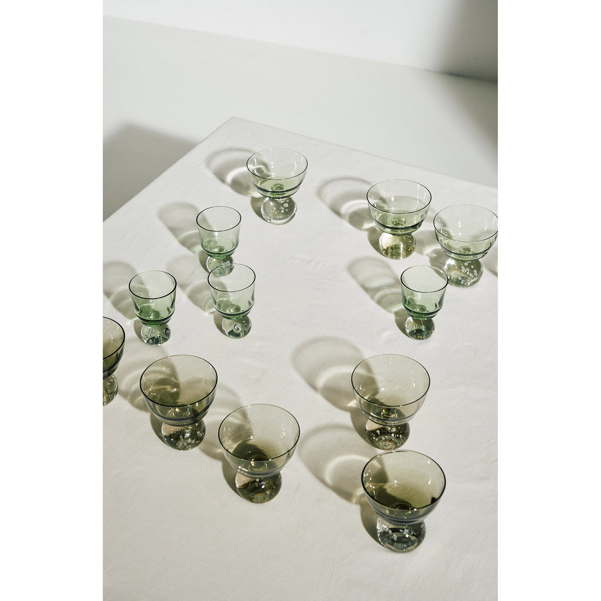 Eternal Snow Stem Glass Set of 6 - Smokey Gray, Medium