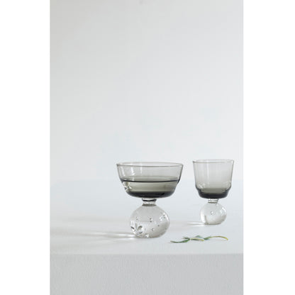 Eternal Snow Stem Glass Set of 6 - Smokey Gray, Small