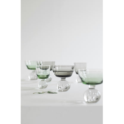 Eternal Snow Stem Glass Set of 6 - Smokey Gray, Small