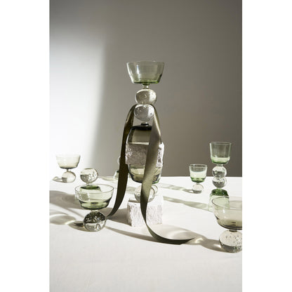 Eternal Snow Stem Glass Set of 6 - Smokey Gray, Small